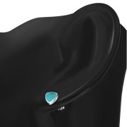 Turquoise Reuleaux Triangle Silver Stud Earrings, e390st